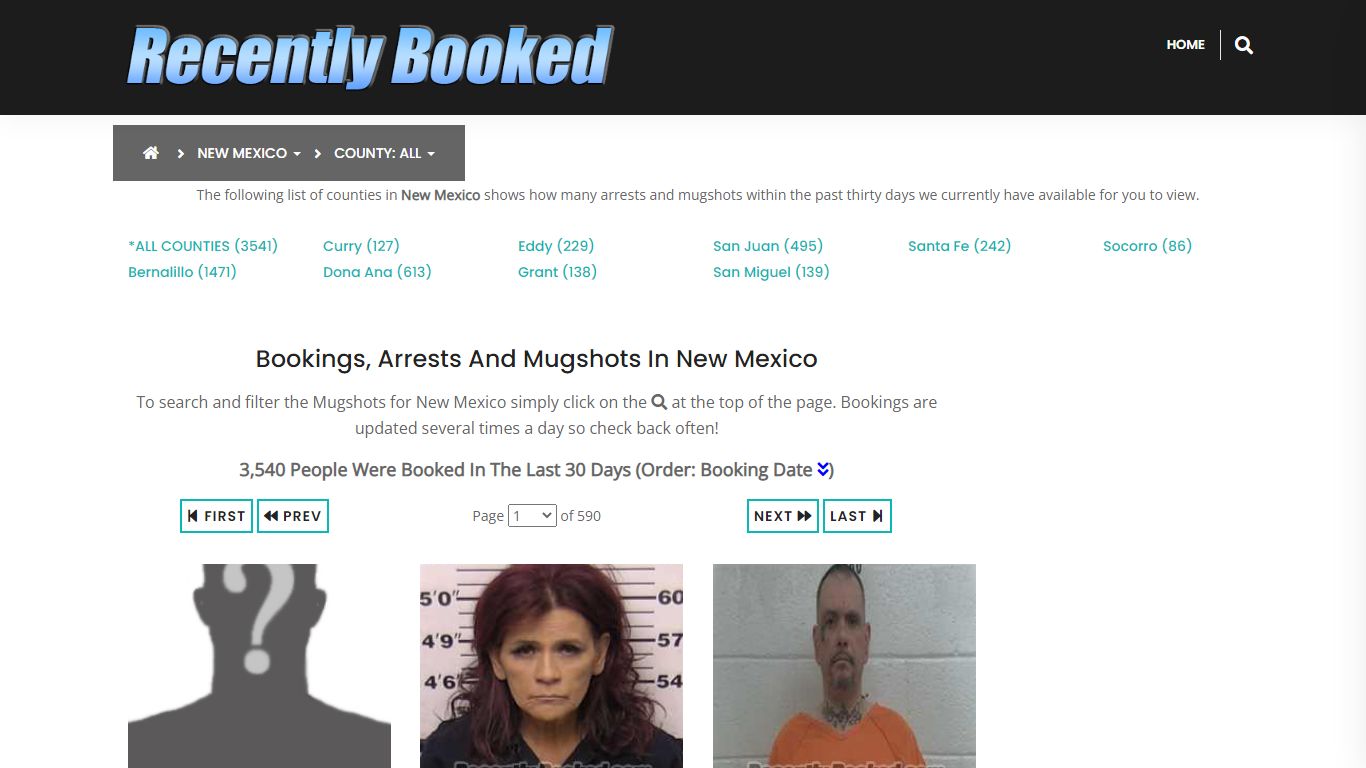 Recent bookings, Arrests, Mugshots in New Mexico - Recently Booked
